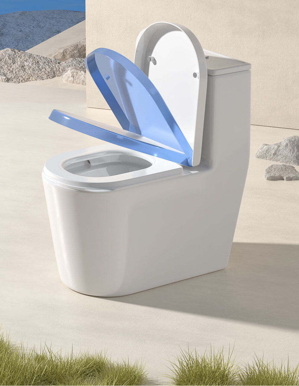 Songjing Universal Thickened Toilet Seat Cover Household Anti-Break Old-Style Flush Toilet Seat Ring Accessory Silent Lid 18