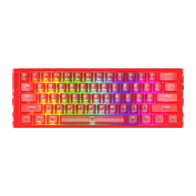 REDRAGON AeroX61 Magnetic Switch Mechanical Gaming Keyboard RT Esports Hollow Aluminum Alloy Keyboard Transparent Red Liyu Switch New Year Gift