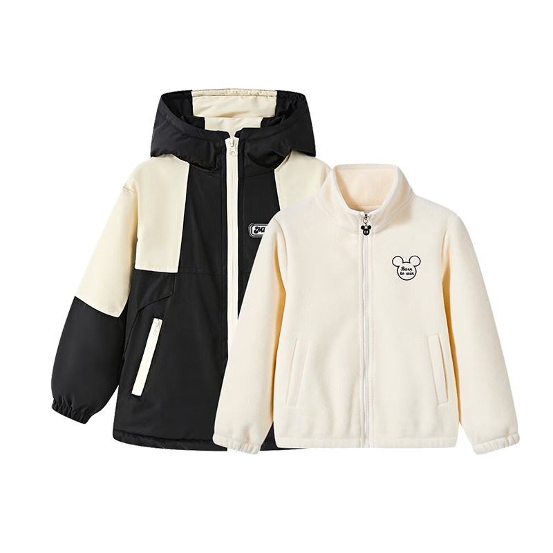 Disney Kids Autumn Winter Girls' Two-Piece Fleece Cotton Jacket Set 2026 Season Big Kids Baby Coat