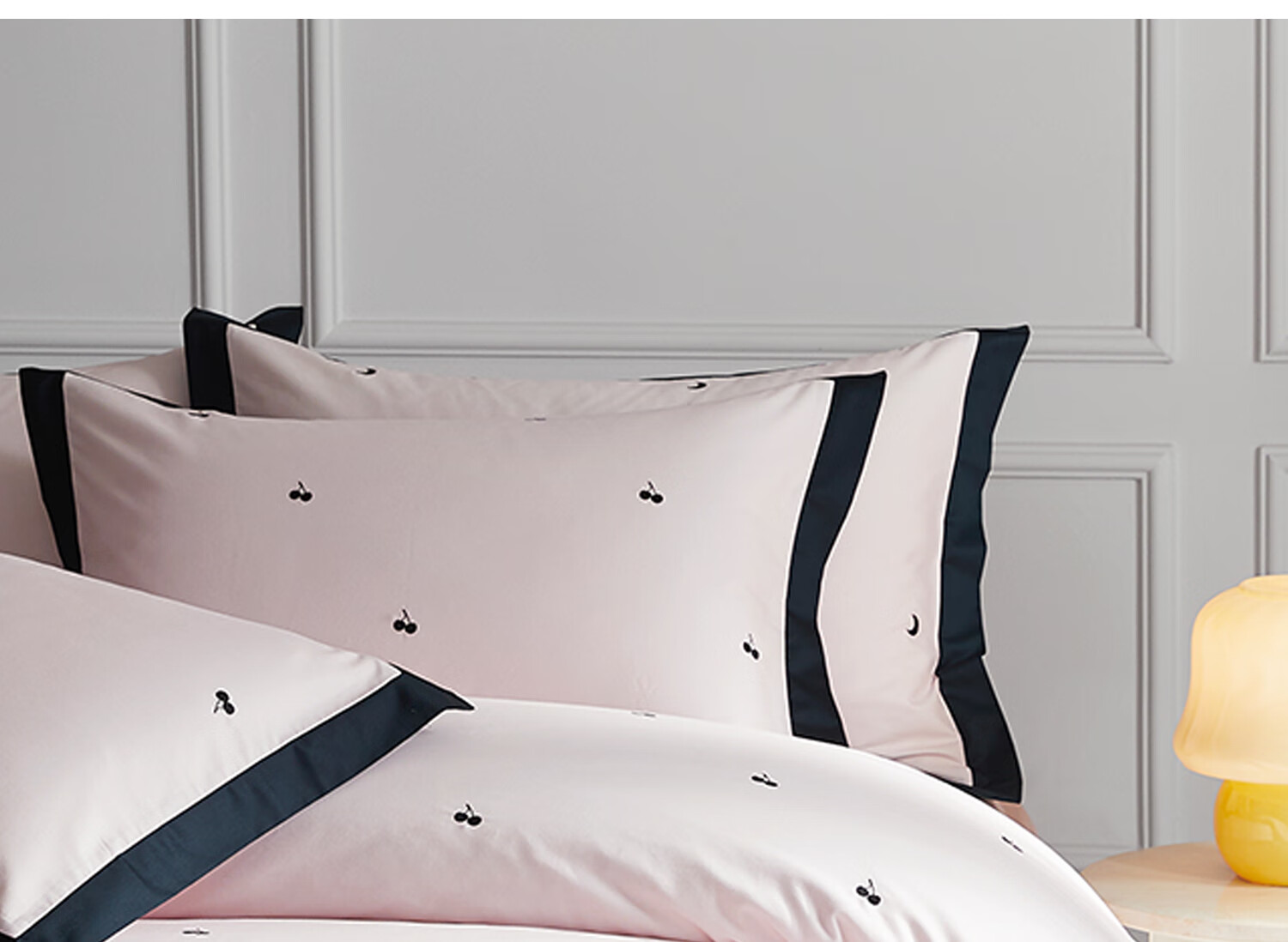 MIDO HOUSE Mingdu 60s Pro Long-Staple Cotton 4-Piece Bedding Set Pure Cotton Duvet Cover Cherry 1.5m Bed Sheet Style 9