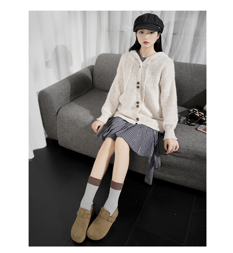 Global Full-Coverage Thick-Soled Birkenstock Women's 2026 New Style Height-Increasing Bean Casual Soft Sole Sneakers 4