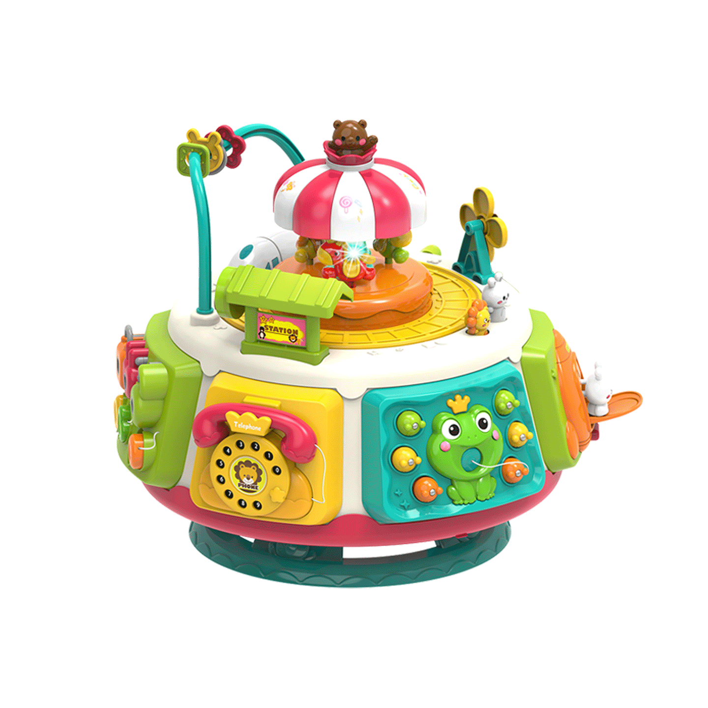 Xinger Early Education Treasure Box Baby Toy Activity Table Six-Sided Educational Toy for Children 1-3 Years Old Birthday Gift