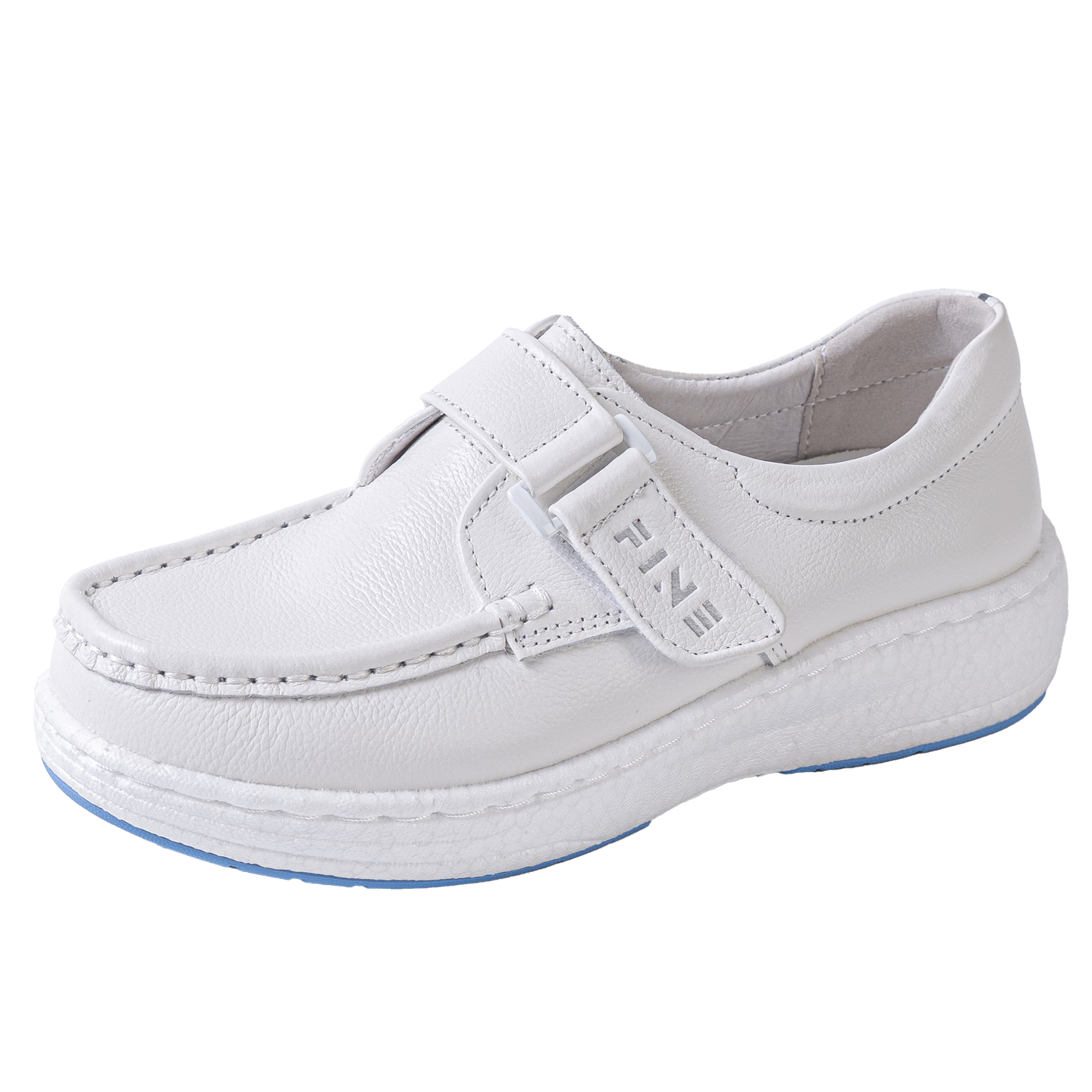 Feiying Popcorn Style Nurse Shoes for Women, Top-Grain Leather, Soft Sole, Comfortable, Breathable, Medical Work Shoes, BT1957 White, Size 39