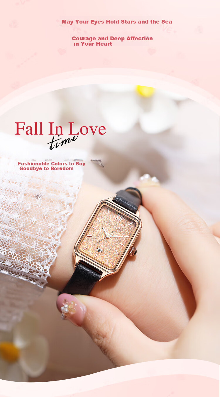 Julius Women's Watch Brand New Gradient Starry Sky Calendar Fashion Student Exam Quartz Watch, Starry Green JA-1503B 12