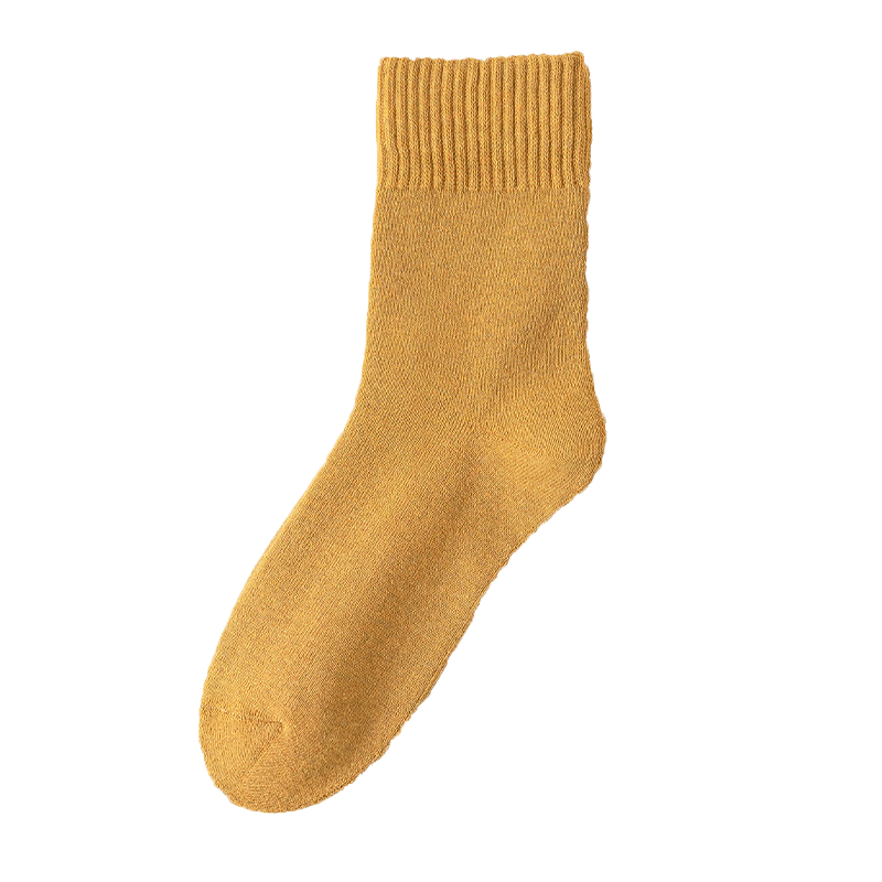 Guxu Disposable Men's Winter Black Thickened Long Tube Fleece Socks Portable Daily Use Travel Supplies