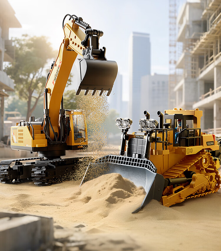 COODORA Alloy Remote Control Excavator Toy 3-6 Years Electric Kids Car Digging Machine Large Engineering Vehicle Rechargeable Birthday Gift 5