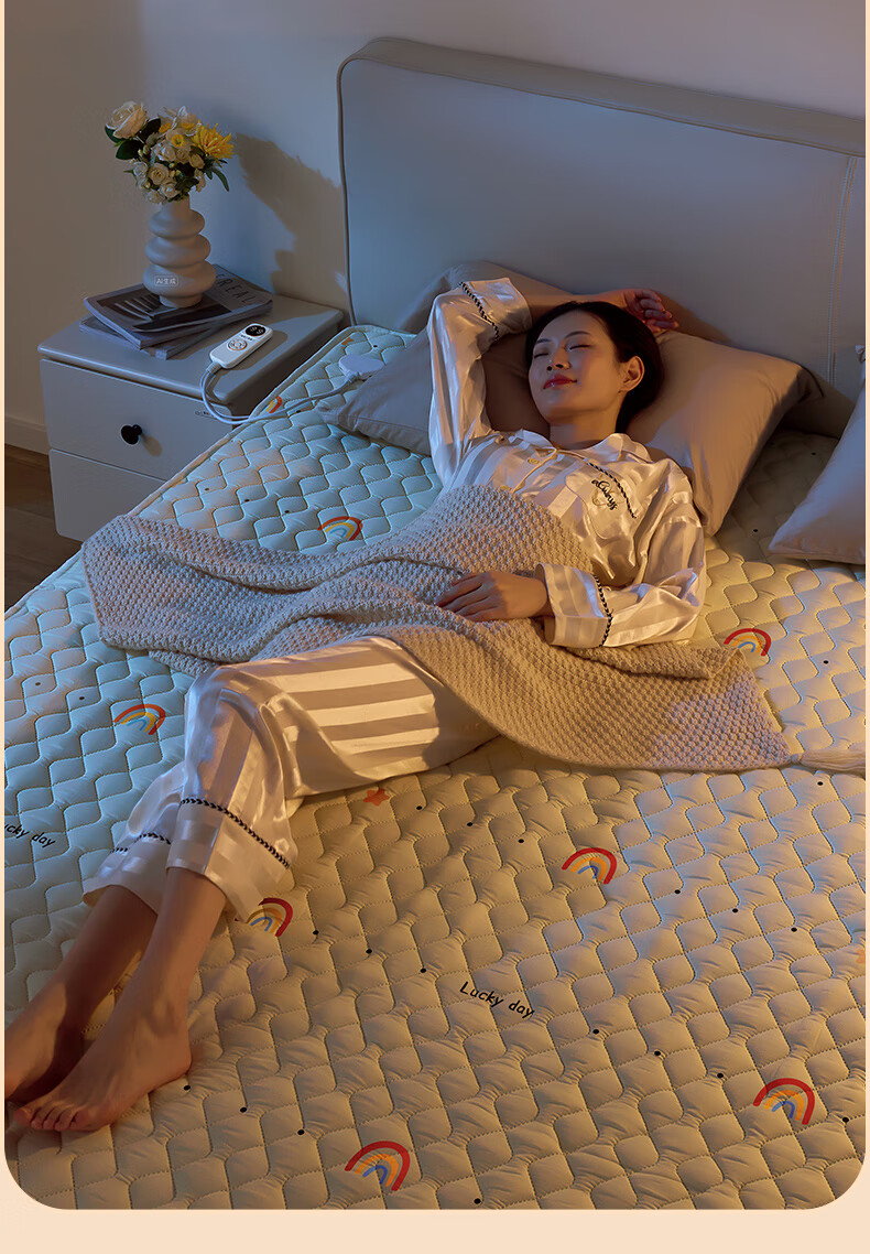 CHIGO High-Temperature Power-Off Skin-Friendly Cotton Double-Person Dual Temperature Control Waterproof 3C Certified Electric Heating Blanket 1.5x1.8m 5