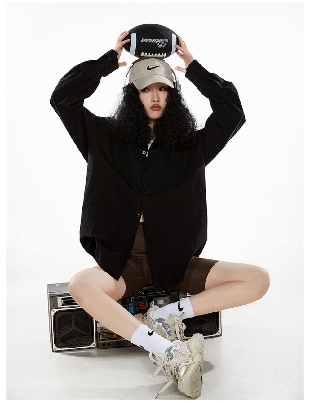 ICH MODE American Vintage White Shirt Women Casual Loose Fit Trendy Blouse Jacket Top Lazy Style White M 32