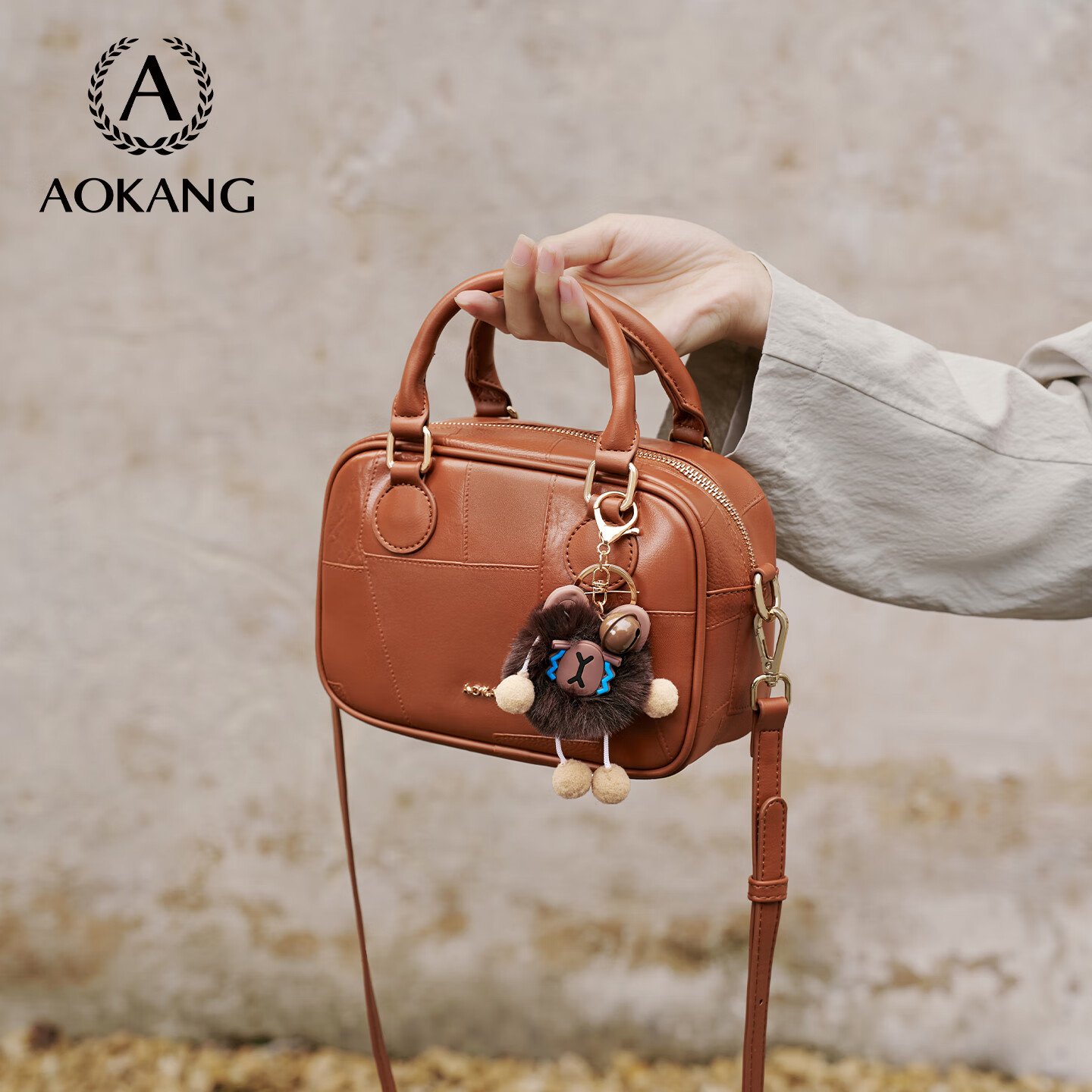 Aokang Women's Handbag, Fashionable Bowling Bag, Trendy Versatile Commuter Crossbody Shoulder Bag, Birthday Gift for Wife Or Girlfriend on May 20th