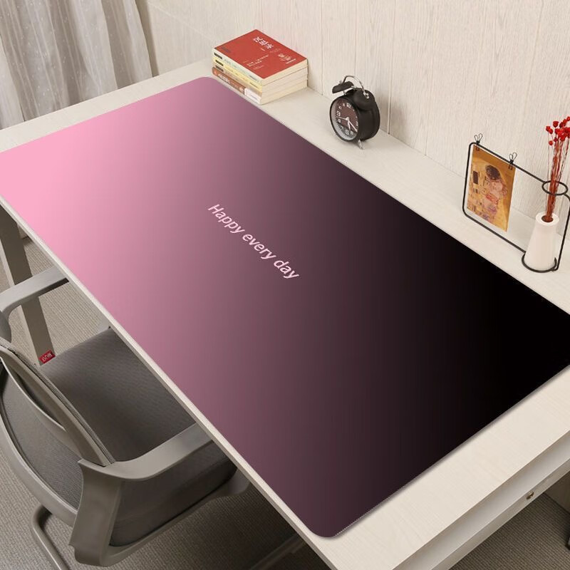 Juyingfeng Large Minimalist Gradient Luxury Creative Desk Mat with Edge Locking Non-Slip Keyboard Pad Office Gaming Mouse Pad 1200x600x3mm Pink-Black Gradient 2