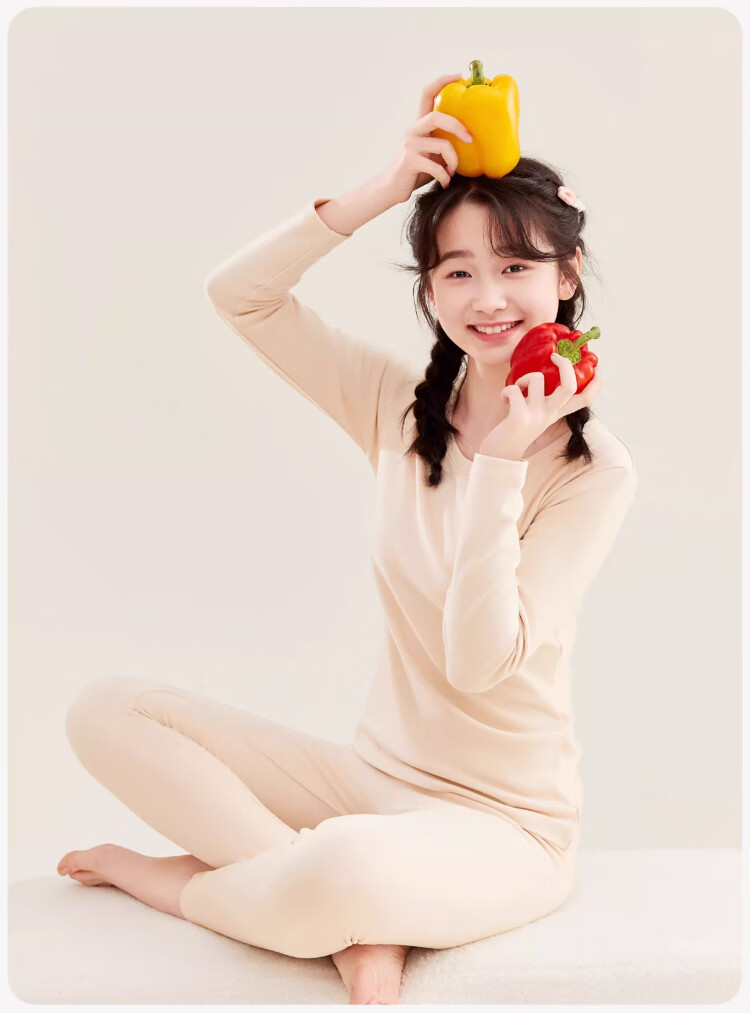 Langsha Junior High School Girls Autumn Winter Cotton Antibacterial Thermal Underwear Set for Teenagers and High School Students 13