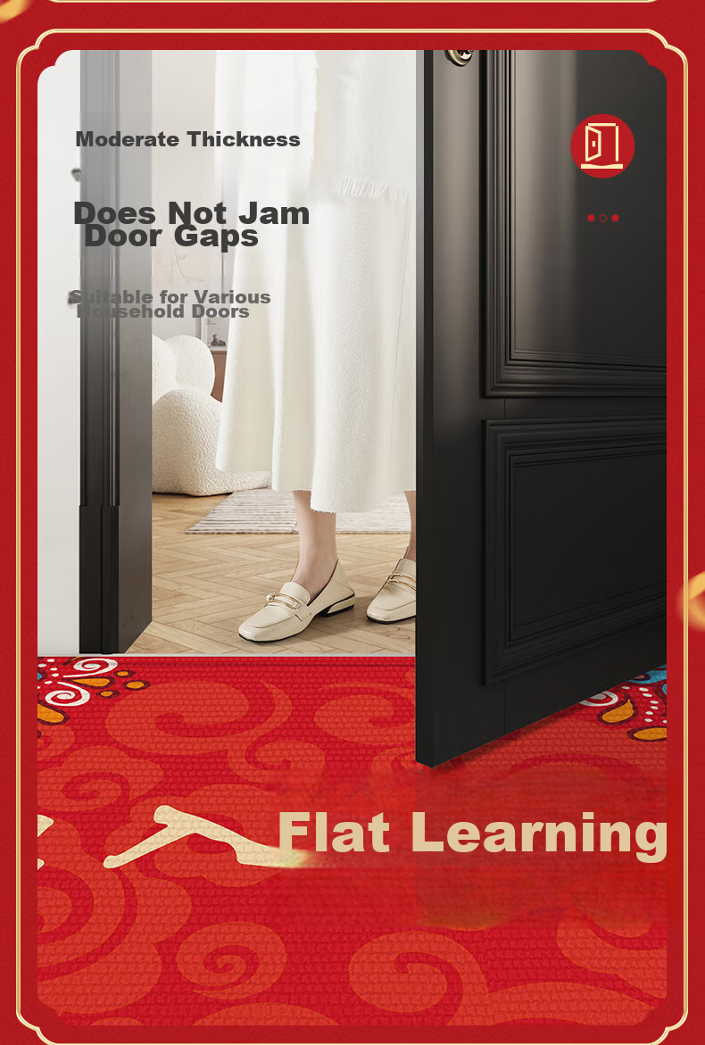 Dajiang Entrance Mat, Doorway Foot Mat, Safe Entry And Exit Mat, Red Festive Doormat, 50x80cm 7