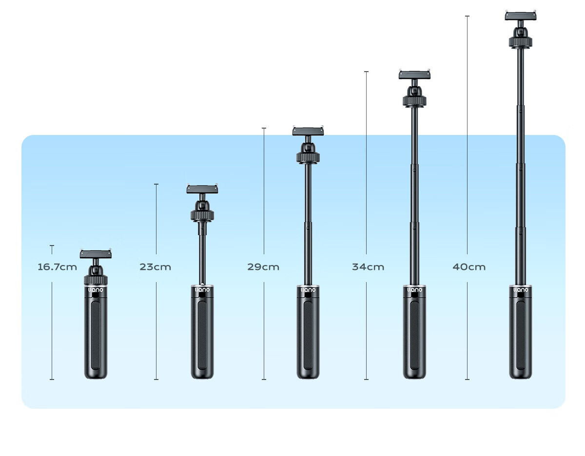 Llano DJI Action5Pro/4/3 Handheld Pole Selfie Mini Portable Extension Rod OSMS 360 Panorama Sports Camera Accessory Mount Tripod with Magnetic Quick Release 3