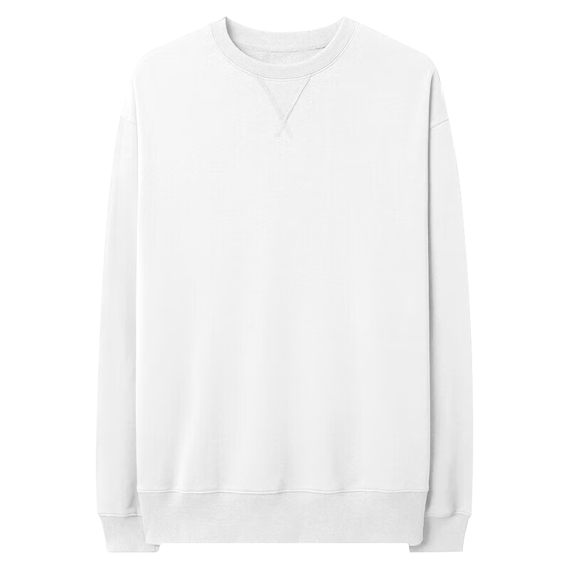 MARKLESS Men's Cotton Sweatshirt, Spring Season, 100% Cotton, Casual Round Neck Top, Inner Layer Pullover, 0434, Cloud White, XL