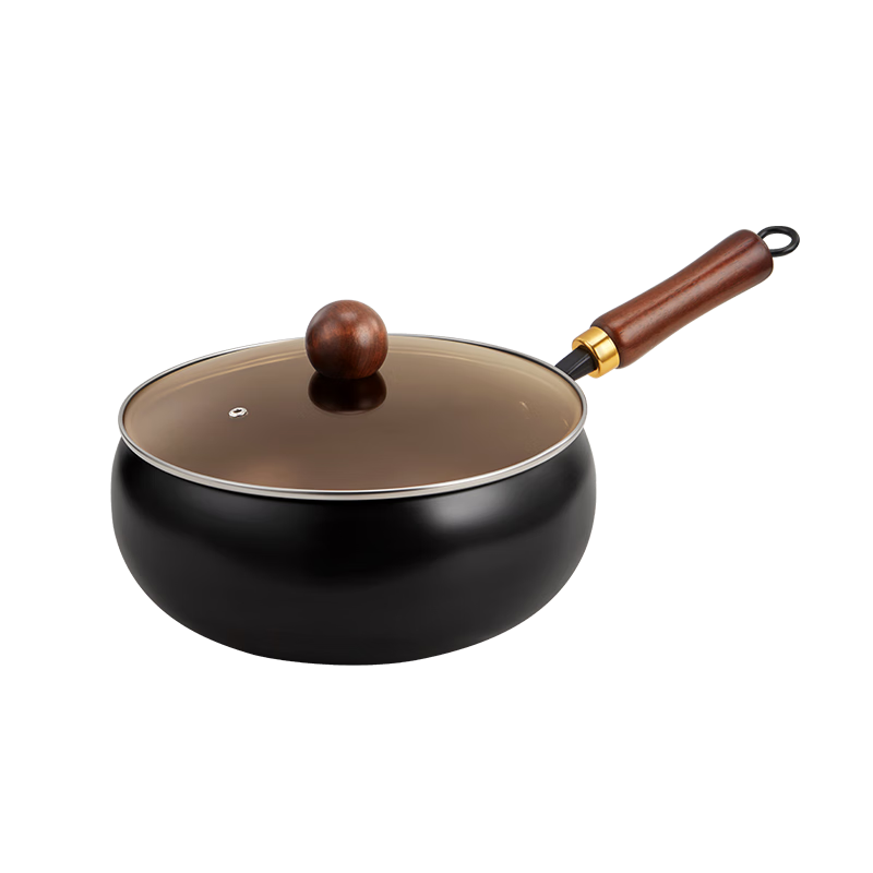 CHIGO Zhangqiu Large Belly Stir-Fry Pan Non-Coated Iron Wok Household Cooking Pan Stew Non-Stick Compatible with Induction Cooker and Gas Stove 28CM