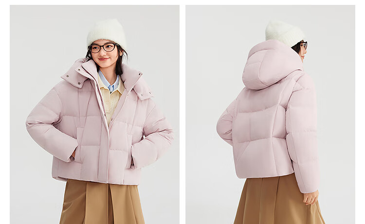 BOSIDENG Women's 25th Anniversary Winter 90% Down Thickened Detachable Hood Loose Short Warm Down Jacket Mall Edition 2