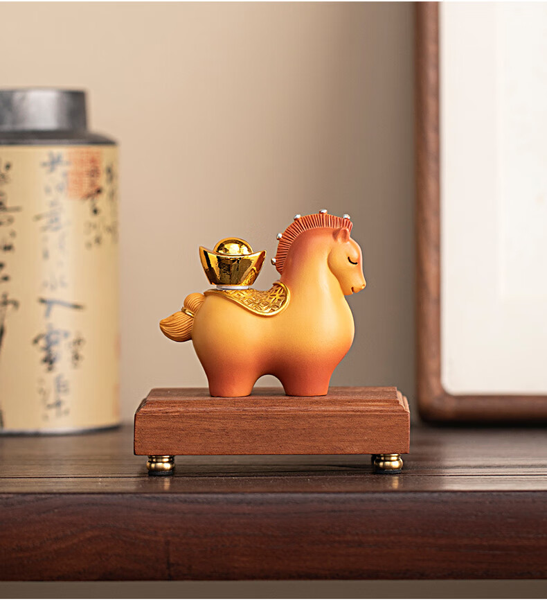 Kongsheng Guochao Prosperity Horse Orange Creative Corporate New Year Gift Premium Souvenir Friend Birthday Gift Year of the Horse Ornament 10