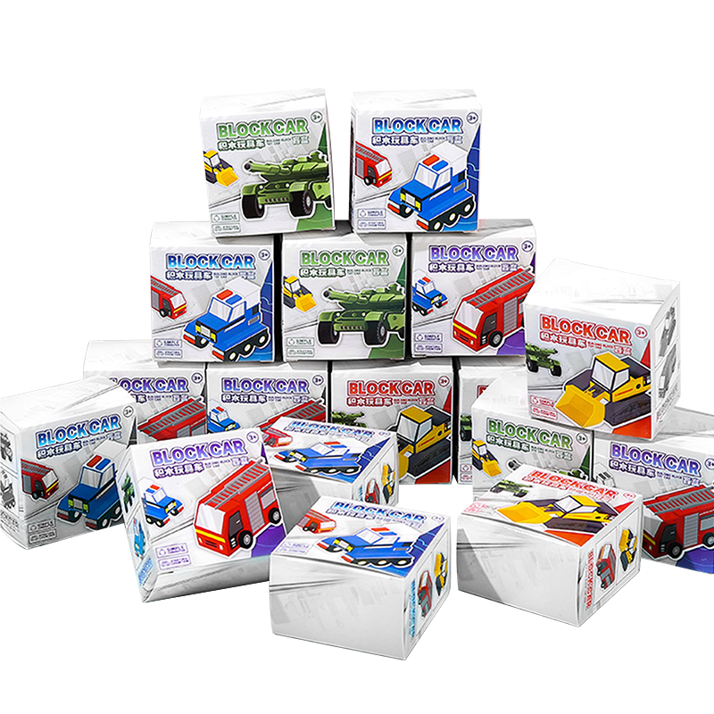Bailishuang Toy Car Building Blocks Blind Box 20-Pack Small Particle Building Blocks Assembly Blind Box Toy Student Reward Birthday Gift