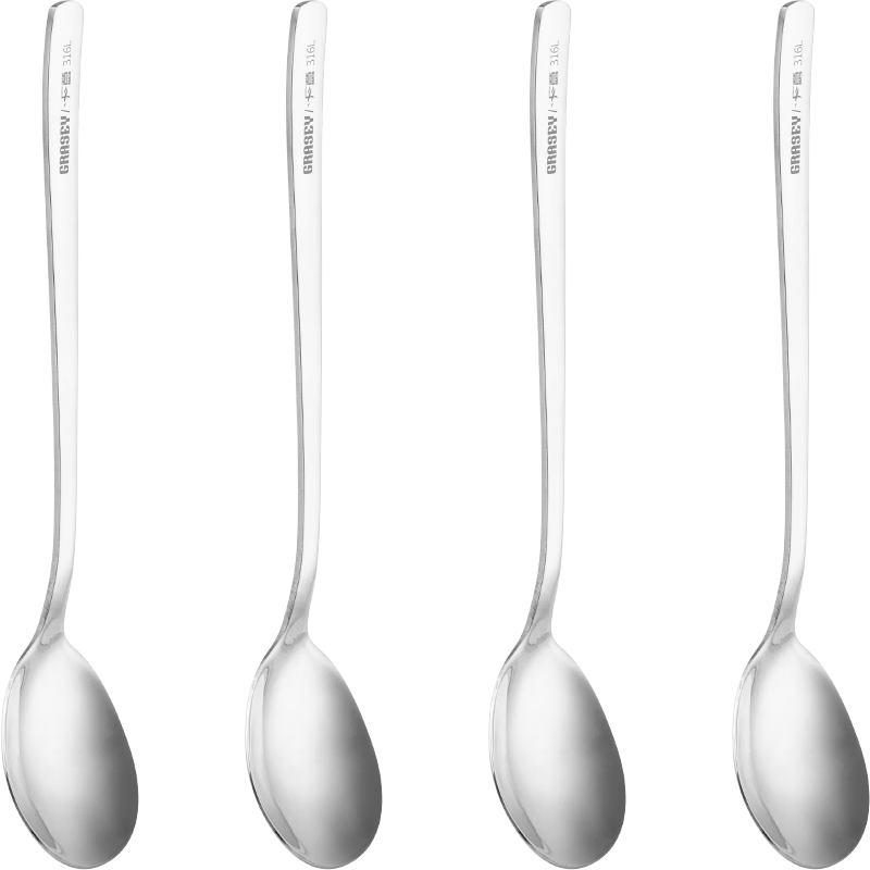 Guangyi 316L Stainless Steel Spoon Korean Style Rice and Soup Spoon Extra Large Thickened Spoon Set of 4 GY1293