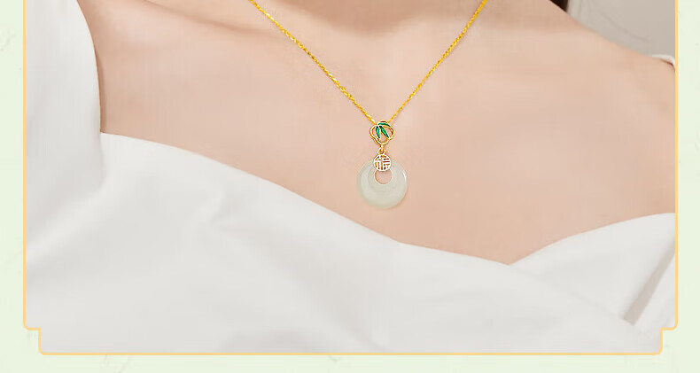 Chinese Jewelry Silver Peace Buckle Necklace for Women Hetian Jade Pendant Mother's Day 2026 New Birthday Gift for Girlfriend and Mom 5