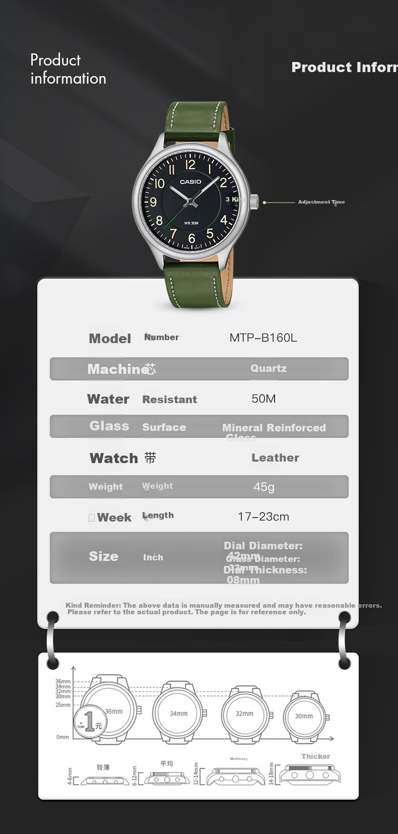 CASIO Men's Genuine Quartz Watch, Simple And Stylish Analog Watch for Men [Valentine's Day Gift] MTP-V002D 2
