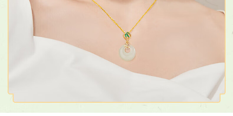Chinese Jewelry Silver Peace Buckle Necklace for Women Hetian Jade Pendant Mother's Day 2026 New Birthday Gift for Girlfriend and Mom 22