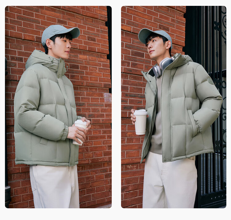 SNOWFLYING 2025 Autumn New Men's Short Hooded Down Jacket Business Casual Fashion Thick Warm Cold-Resistant 12