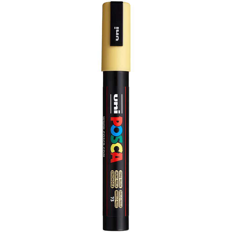 Uni Mitsubishi POSCA Acrylic Marker (Medium Size), Grass Yellow, Single PC-5M Brush, Poster Advertising Marker, Drawing Handwriting Graffiti Pen, Painting Watercolor Pen, Graduatio