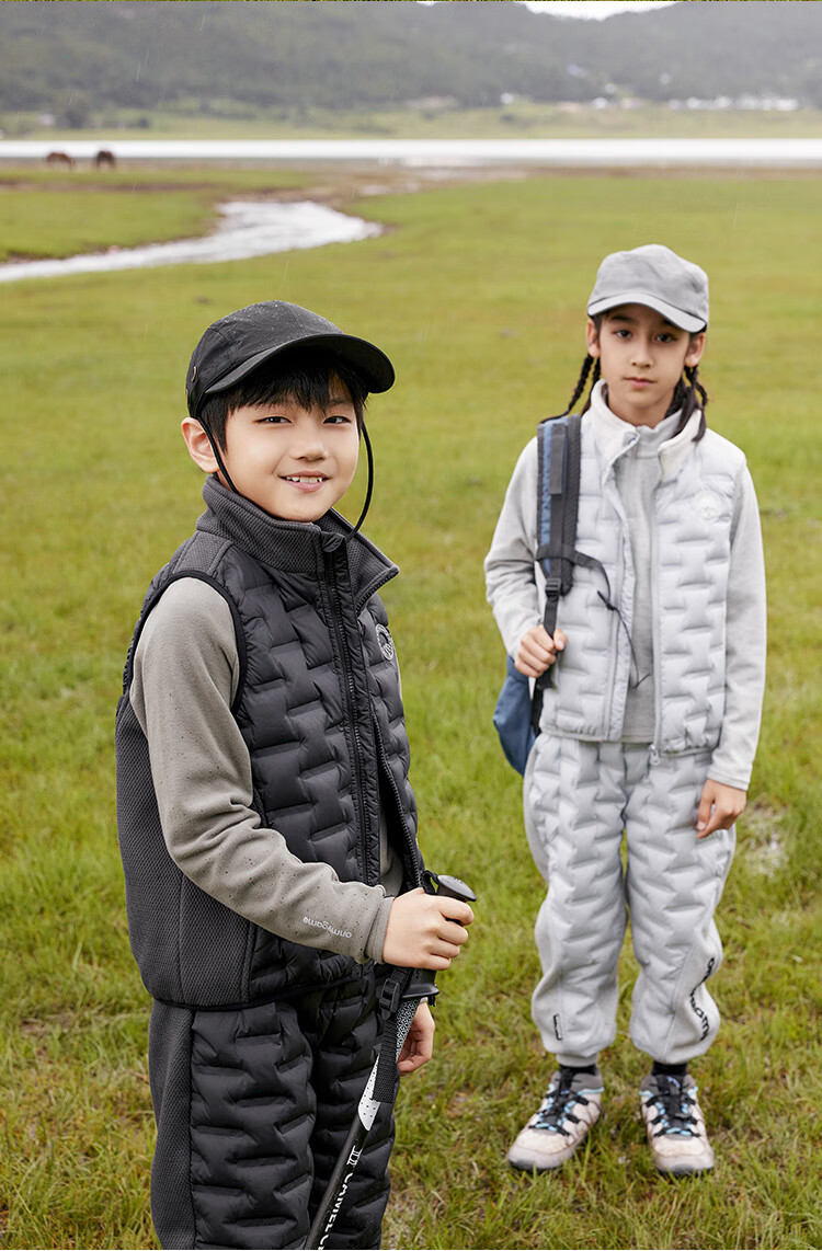 Onmygame [Light Warm Series] Children's Triple-Protection down Vest Autumn And Winter Wear Waistcoat, Space Black, 110 2