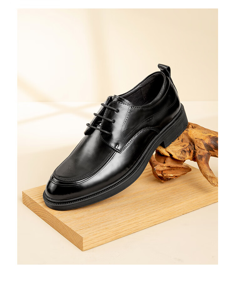 Aokang Men's Spring and Autumn Casual Leather Business Dress Shoes Comfortable Derby Wedding Groom Shoes MT 11