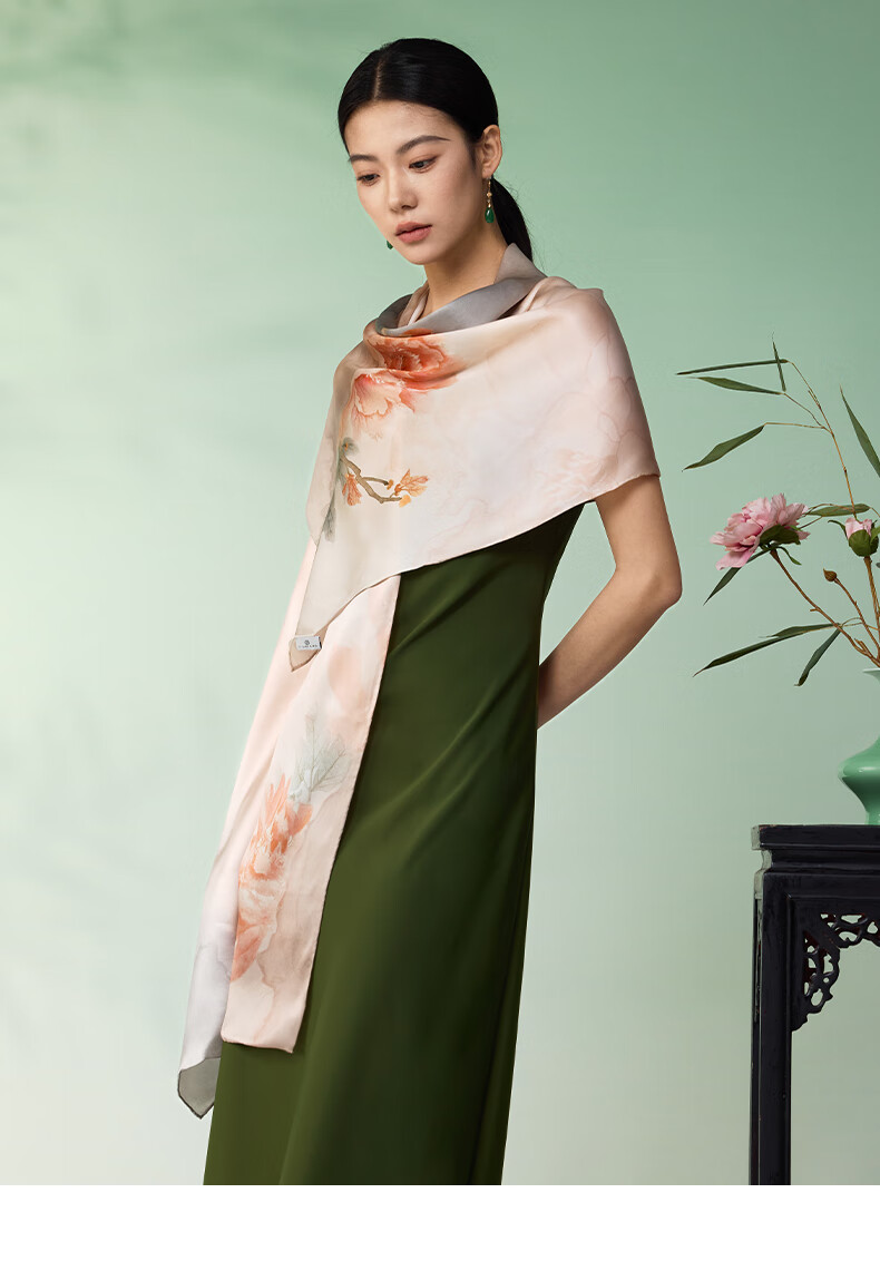 Embroiderer Silk Mulberry Silk Scarf Gift Box High-End Women's Shawl Long Scarf Gift for Elders Mom Women's Day 11