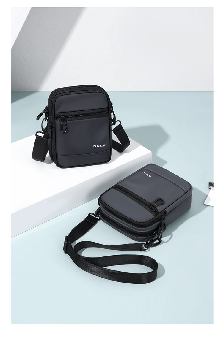 GOLF Shoulder Bag for Men, Casual Large Capacity Crossbody Bag, Multi-Compartment Phone Bag, Water-Resistant Trendy Portable Sports Hanging Bag, Versatile Fashionable Small Backpack 5I796325J Misty Black 3