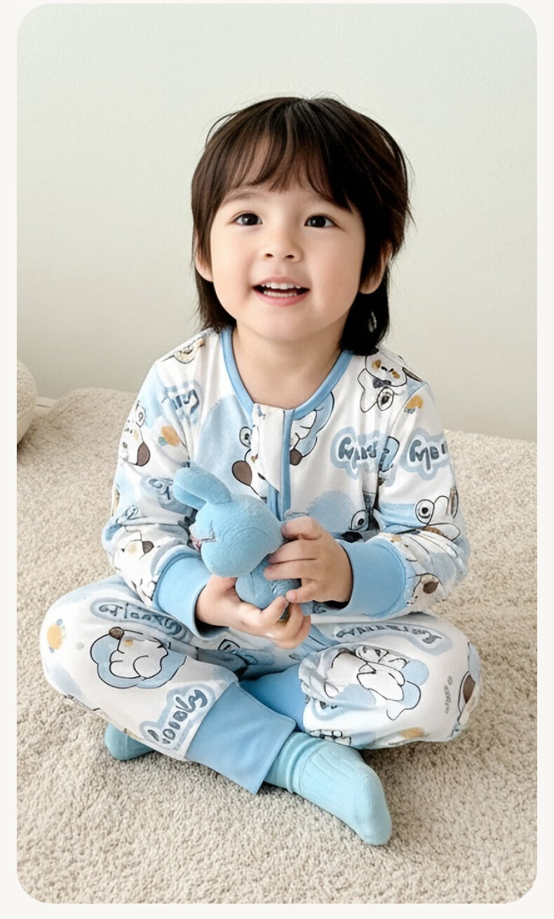 ZISEHY Purple Floral Language 100% Cotton Children's One-piece Split-leg Sleeping Bag Baby Autumn Winter Anti-kick Pajamas Green 120 6