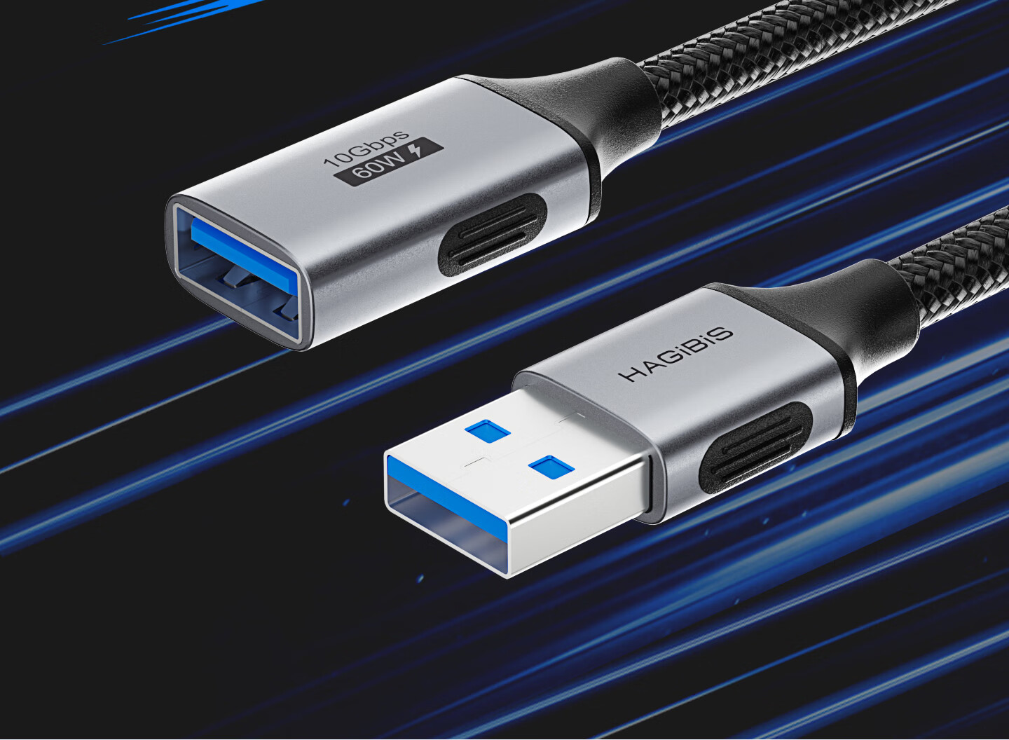 Haibeisi USB 3.2 Extension Cable Male to Female Connector for Mouse Keyboard Computer TV Printer Wireless Network Card Car USB Drive Data Charging Cable 8
