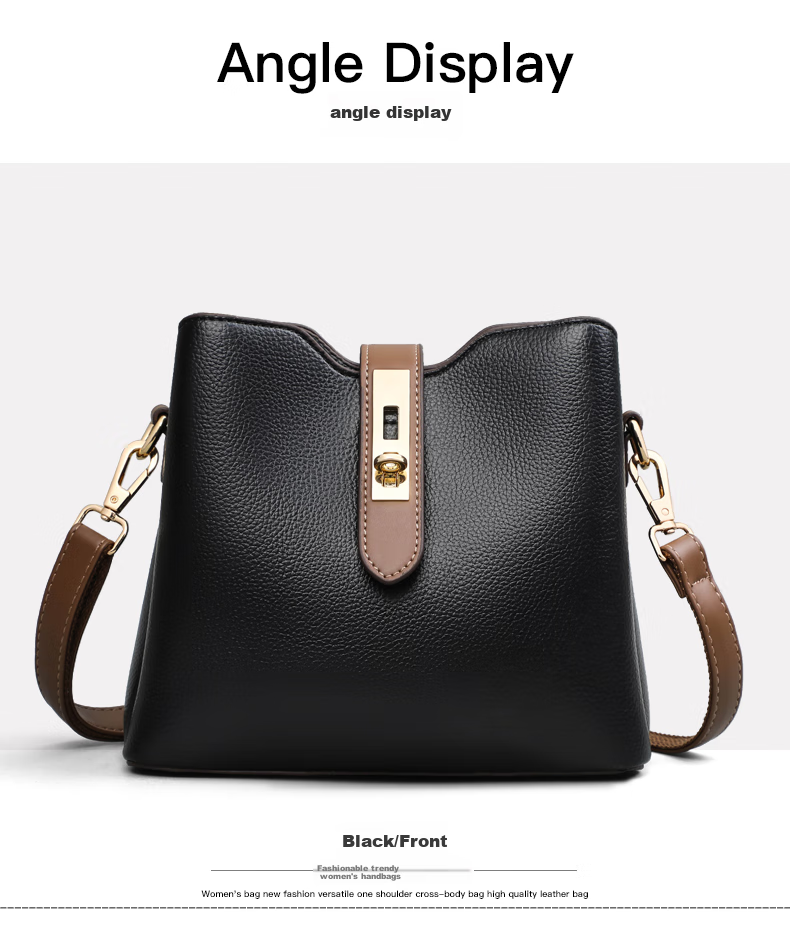 Viney Women's Handbag, Cowhide Crossbody Bucket Bag, Luxury Brand Shoulder Bag, Practical Birthday And Mother's Day Gift for Mom 16