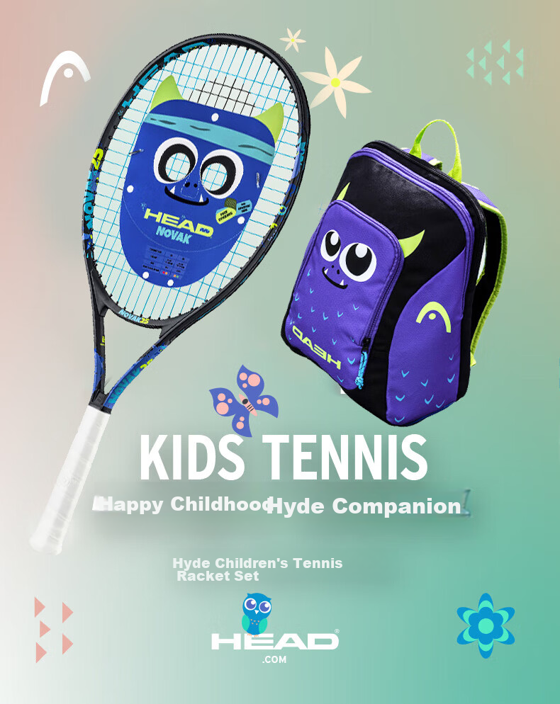 HEAD Children's Tennis Racket, NOVAK Deep Blue, Youth Student Beginner Training Racket, 23 Inches, Suitable for Ages 6-8 1