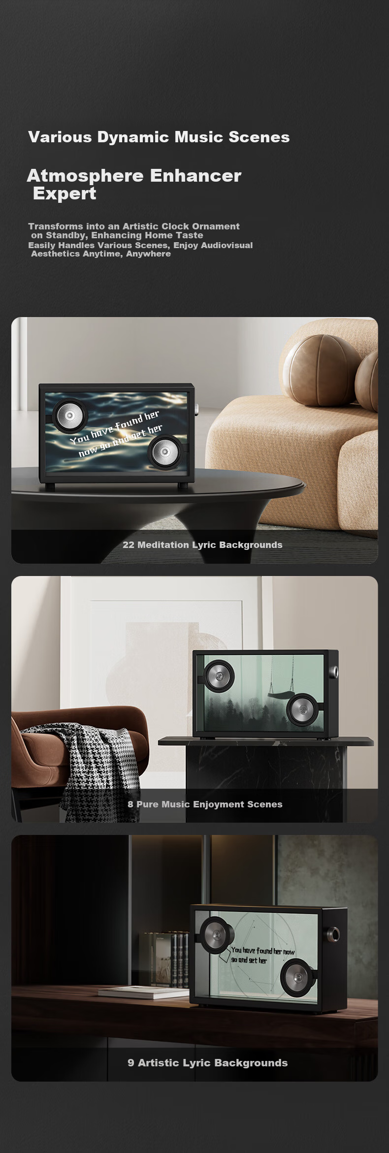 ART'MASTER Art 1 Floating Transparent Lyrics Speaker, Visual Desktop Bluetooth Speaker, Home Living Room Bedroom Speaker, Smart Home Birthday Gift 10