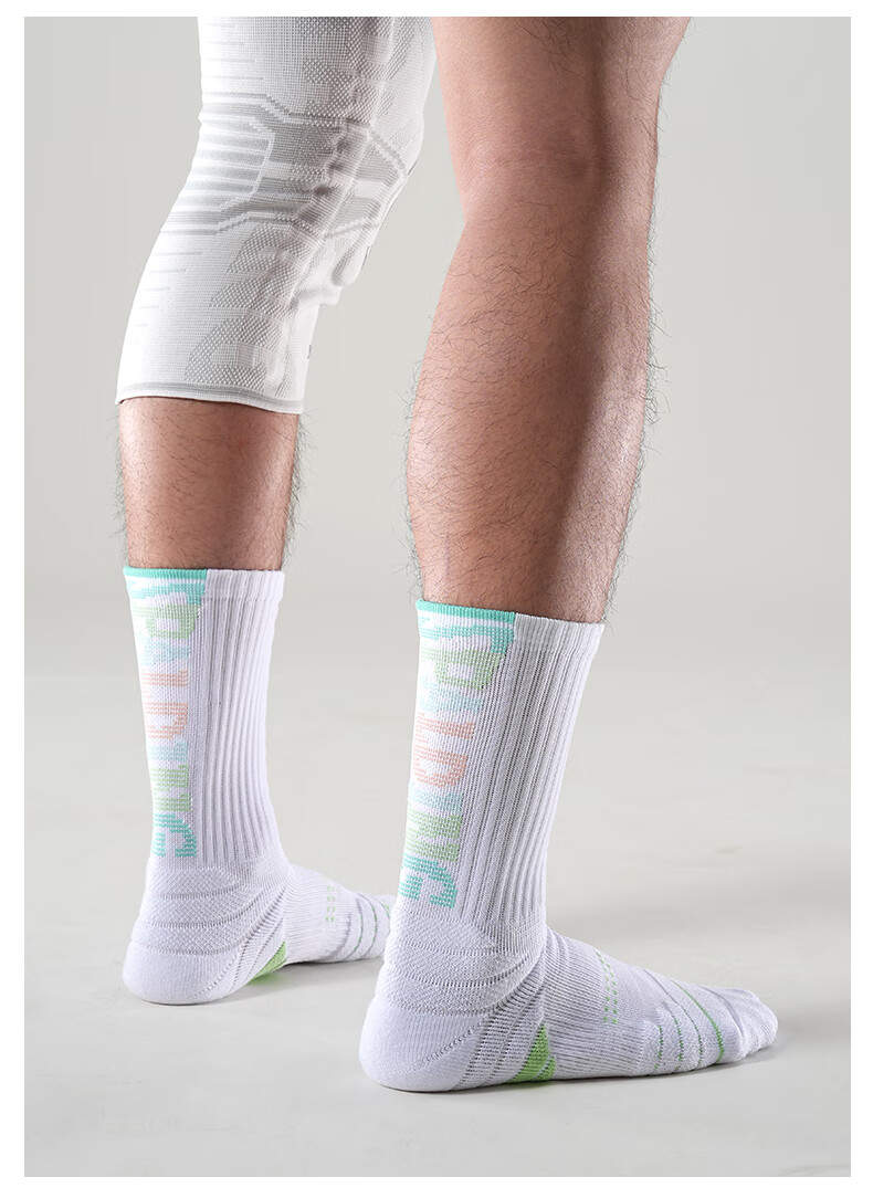 SPALDING Beam Pro 2.0 Men's Basketball Socks Thickened Towel Bottom Non-Slip Long Tube Elite Youth Sports Socks Black Gray 18