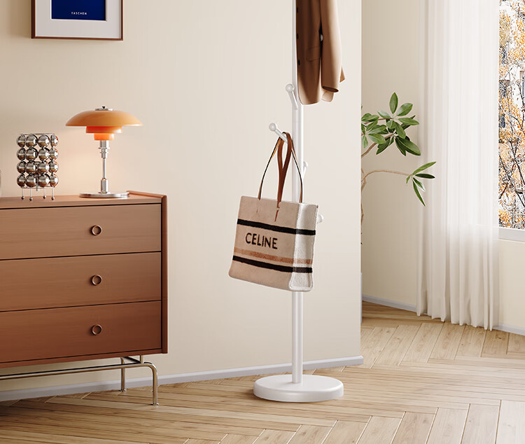 Yicai Nianhua European Style Floor Coat Rack Metal Standing Clothes Hanger Simple Corner Bag Hanger 5065-BK 5
