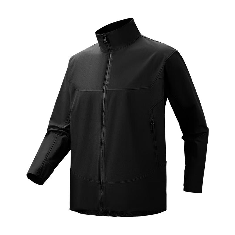 JD Jingzao Spring Windproof Beast 500 Cordura Softshell Jacket Durable Outdoor Three-Proof Men's Stand Collar Coat Black 2XL