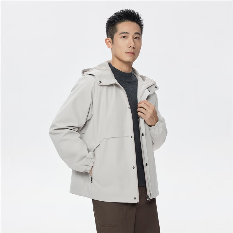 Giordano Men's Windproof Jacket Autumn Winter New Outdoor Water-Repellent Loose Raglan Hooded Coat 01075080