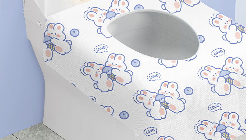 Guxu Disposable Toilet Seat Covers Thickened Full Coverage Adhesive Toilet Seat Protector for Hotel Travel Business Trip 4