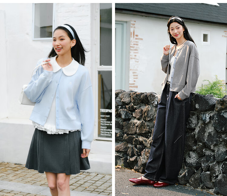 Semir Chen Xiaoyun Women's Spring Short Loose Drop Shoulder College Style Jacket 26 Commuter Jacket 109126108004 11