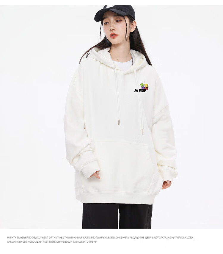 MMOPTOP Trendy Letter Print Sweatshirt for Men, Spring And Autumn Loose Casual Hoodie Top MMWY02 Black 2XL 5