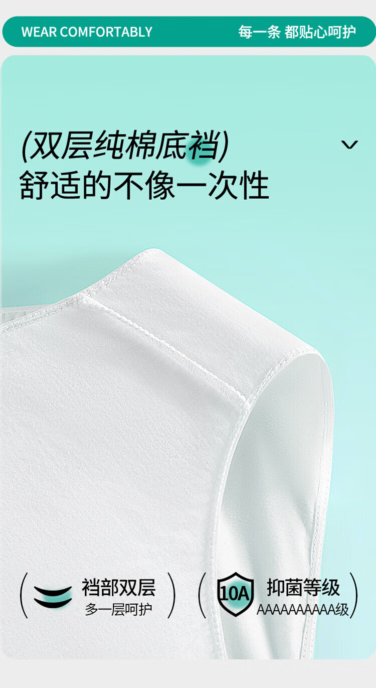 BaanShi Disposable Women's Cotton Antibacterial Maternity Postpartum Cotton Travel Portable Colorful 2XL Underwear 3