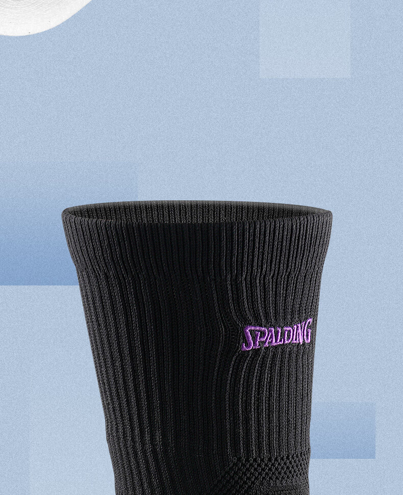 SPALDING Men's Mid-Calf Basketball Socks Cushioning Thickened Terry Anti-Slip Warm Youth Sports Socks Classic White 5