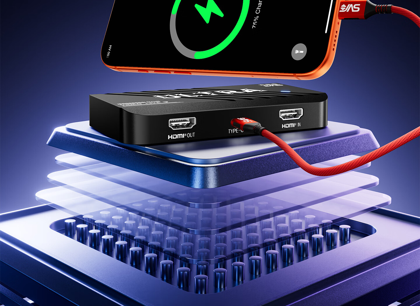 Giosen 940F1 Ultra Live Streaming Capture Card True 4K RGB for Gaming PS5 Canon Sony Camera Mobile Tablet Switch Apple Android Universal Frame-Lock Free 10