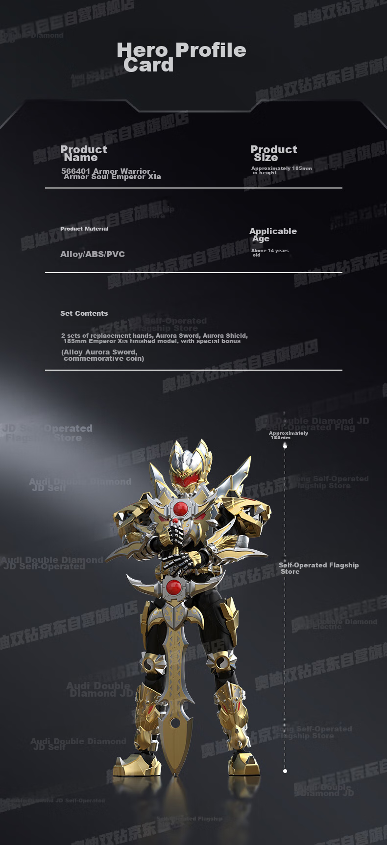 AULDEY Armor Hero Kaihuixiu Luo Articulated Action Figure, 15th Anniversary Collector's Edition, Finished Product, 18.5cm, Children's Toy Gift 6