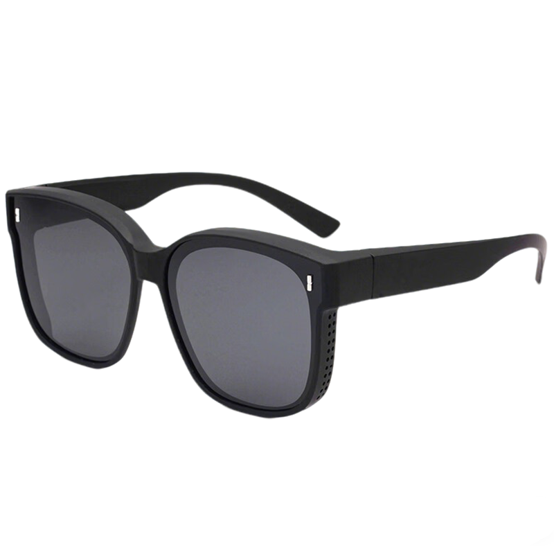 Jimmy Orange Men's Trendy Prescription Clip-On Polarized Sunglasses Matte Black Vertical Stripes