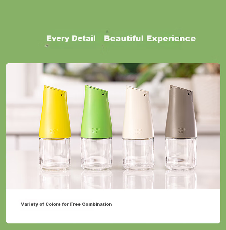 Zuutii Oil Bottle Kitchen Automatic Open-Close Glass Jar Seasoning Leak-Proof Gravity Vinegar Soy Sauce Bottle Mini 170ml 18